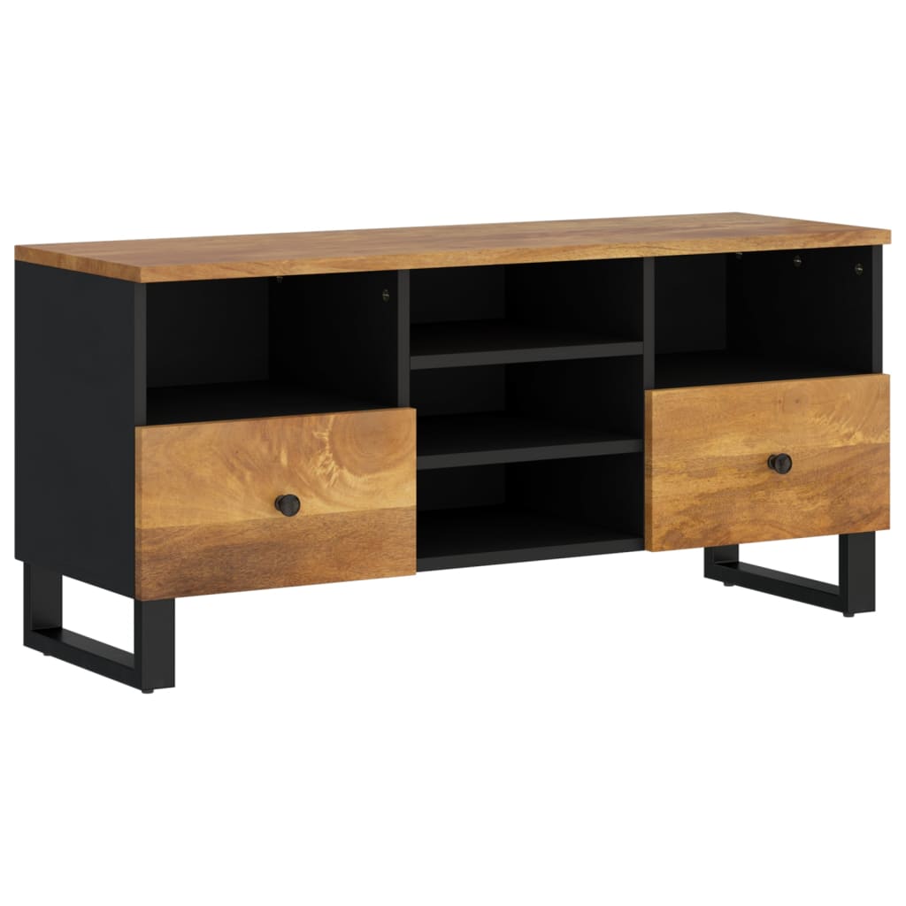 TV-Schrank 100x33x46 cm Massivholz Mango und Holzwerkstoff - Pazzar.ch