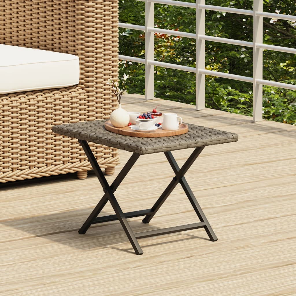 Klapptisch Grau 45x35x32 cm Poly Rattan - Pazzar.ch