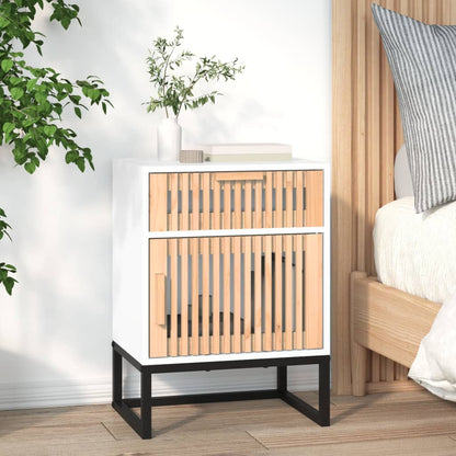 Nachttische 2 Stk. Weiß 40x30x55,5 cm Holzwerkstoff & Eisen - Pazzar.ch