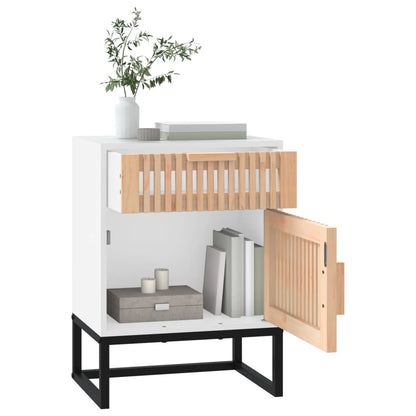 Nachttische 2 Stk. Weiß 40x30x55,5 cm Holzwerkstoff & Eisen - Pazzar.ch
