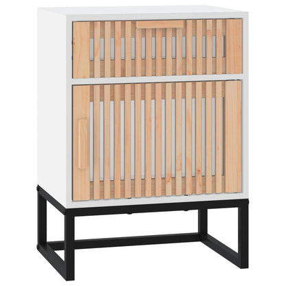 Nachttische 2 Stk. Weiß 40x30x55,5 cm Holzwerkstoff & Eisen - Pazzar.ch