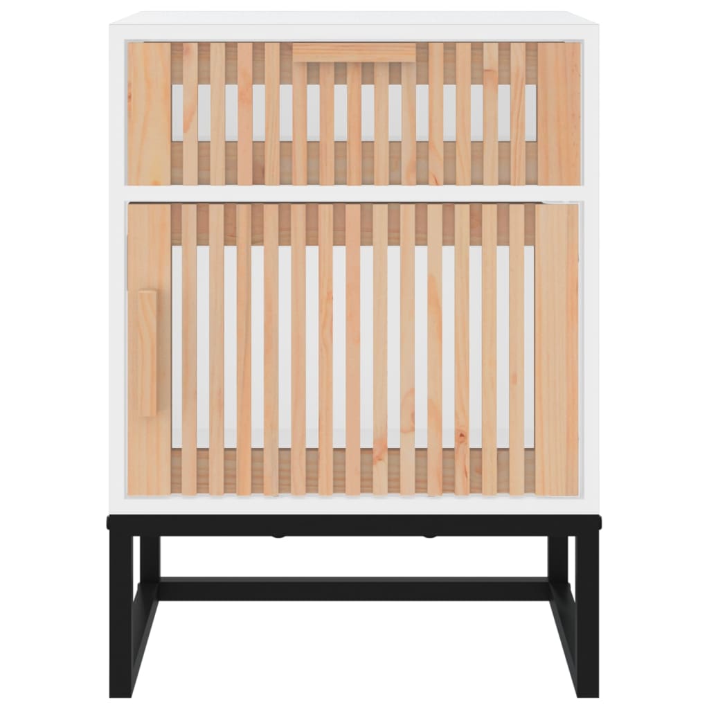 Nachttische 2 Stk. Weiß 40x30x55,5 cm Holzwerkstoff & Eisen - Pazzar.ch