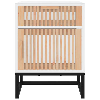 Nachttische 2 Stk. Weiß 40x30x55,5 cm Holzwerkstoff & Eisen - Pazzar.ch