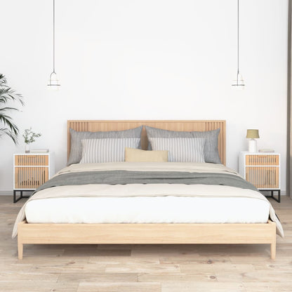 Nachttische 2 Stk. Weiß 40x30x55,5 cm Holzwerkstoff & Eisen - Pazzar.ch