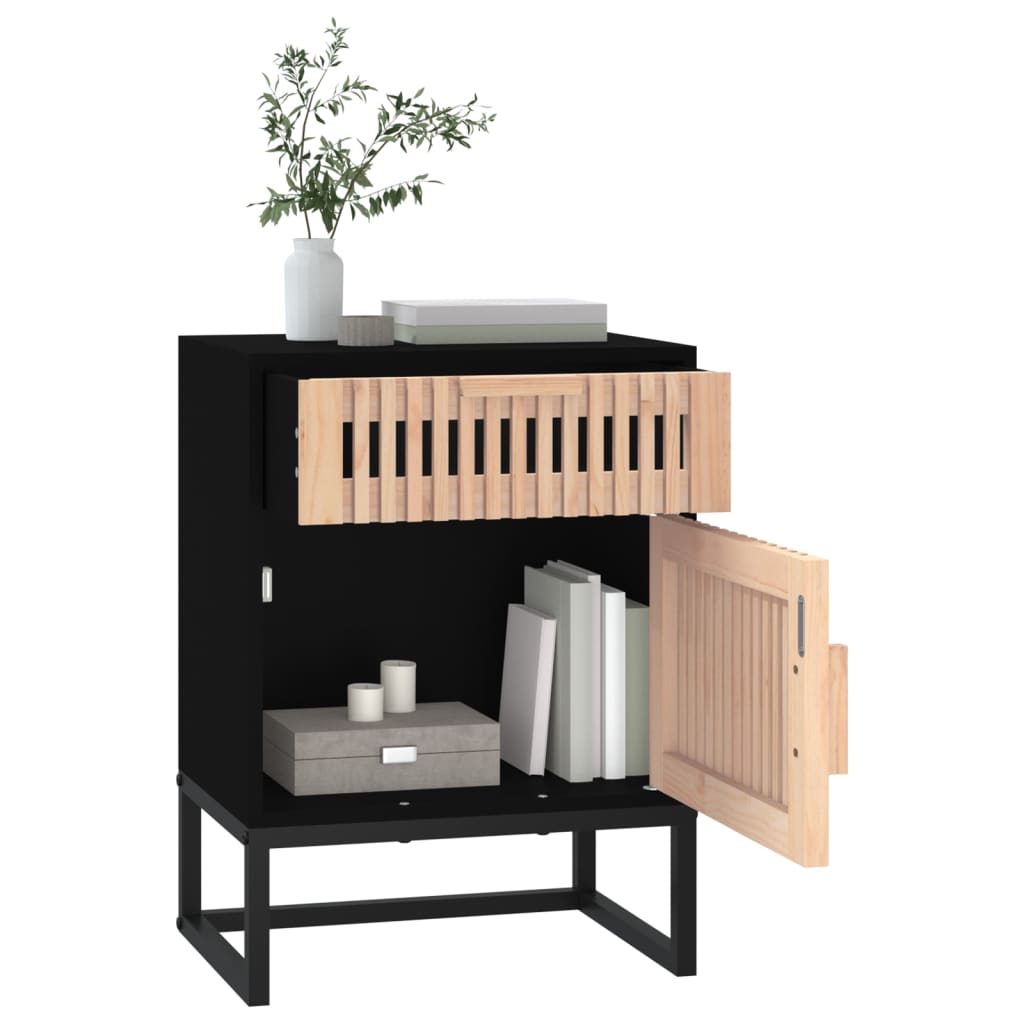Nachttische 2 Stk. Schwarz 40x30x55,5 cm Holzwerkstoff & Eisen - Pazzar.ch