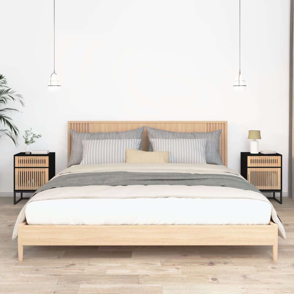 Nachttische 2 Stk. Schwarz 40x30x55,5 cm Holzwerkstoff & Eisen - Pazzar.ch