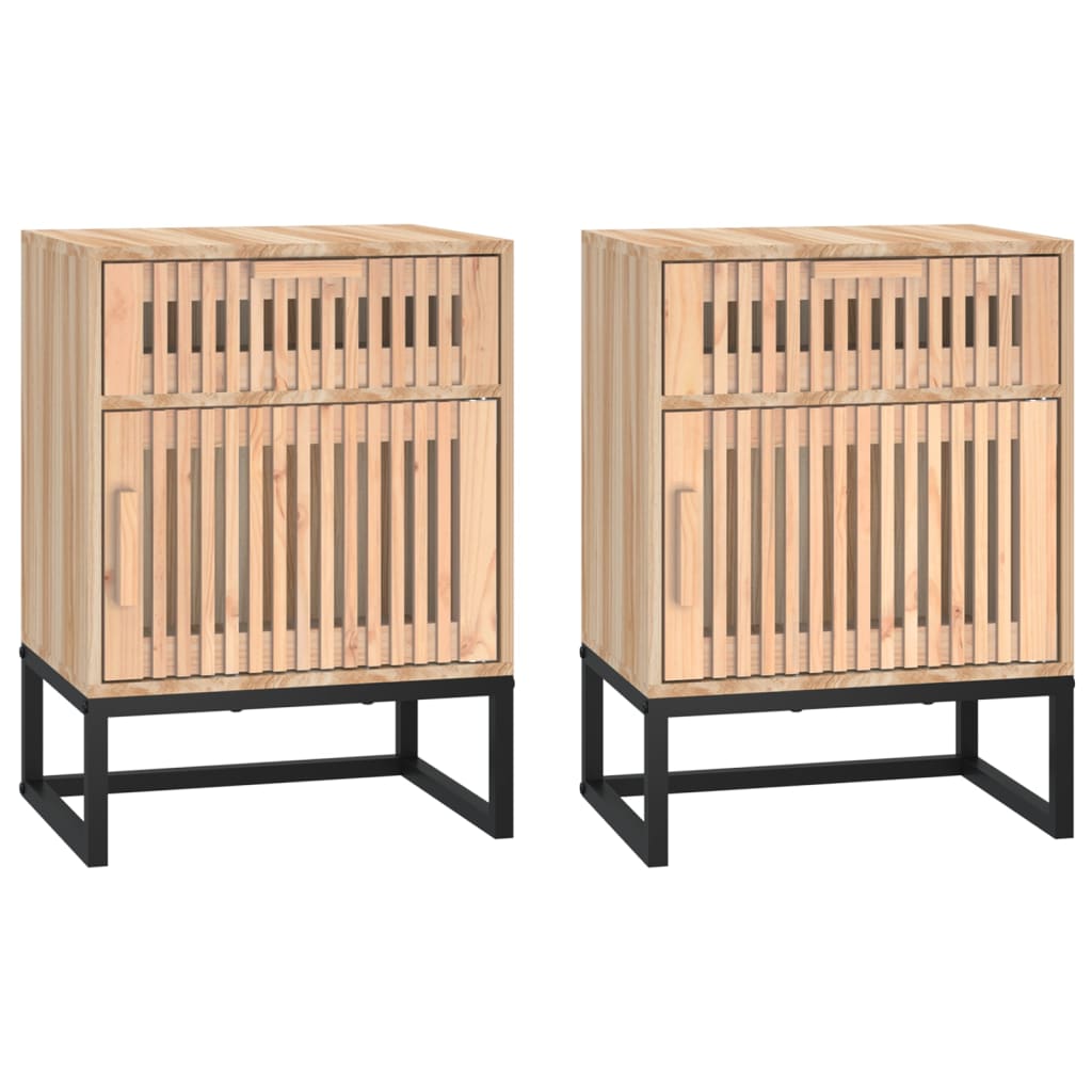 Nachttische 2 Stk. 40x30x55,5 cm Holzwerkstoff & Eisen - Pazzar.ch