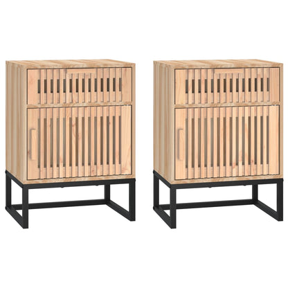 Nachttische 2 Stk. 40x30x55,5 cm Holzwerkstoff & Eisen - Pazzar.ch