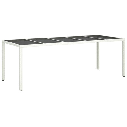 Gartentisch Weiß 250x100x75 cm Poly Rattan und Hartglas - Pazzar.ch