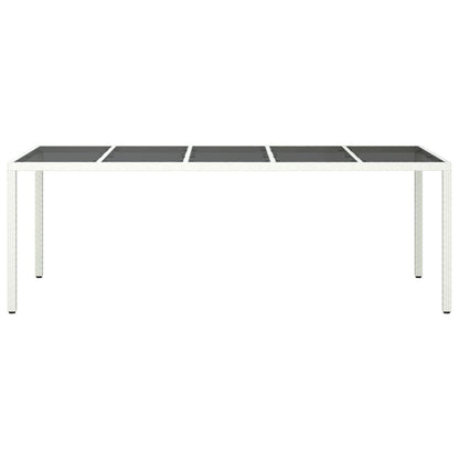 Gartentisch Weiß 250x100x75 cm Poly Rattan und Hartglas - Pazzar.ch
