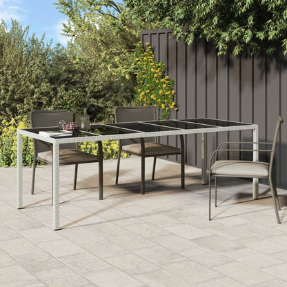 Gartentisch Weiß 250x100x75 cm Poly Rattan und Hartglas - Pazzar.ch