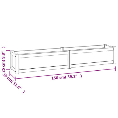 Hochbeet 150x30x25 cm Massivholz Teak - Pazzar.ch