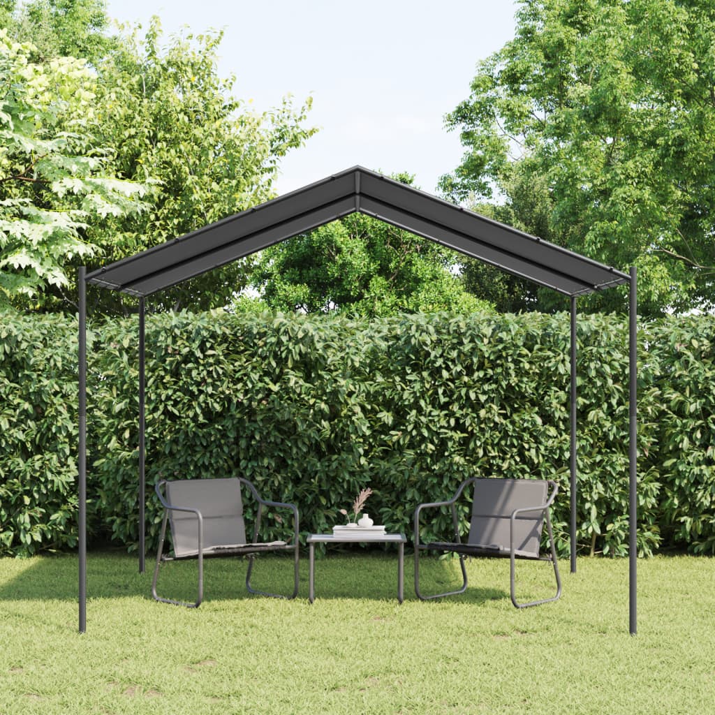 Gartenpavillon Anthrazit 3x3 m Stahl und Stoff - Pazzar.ch