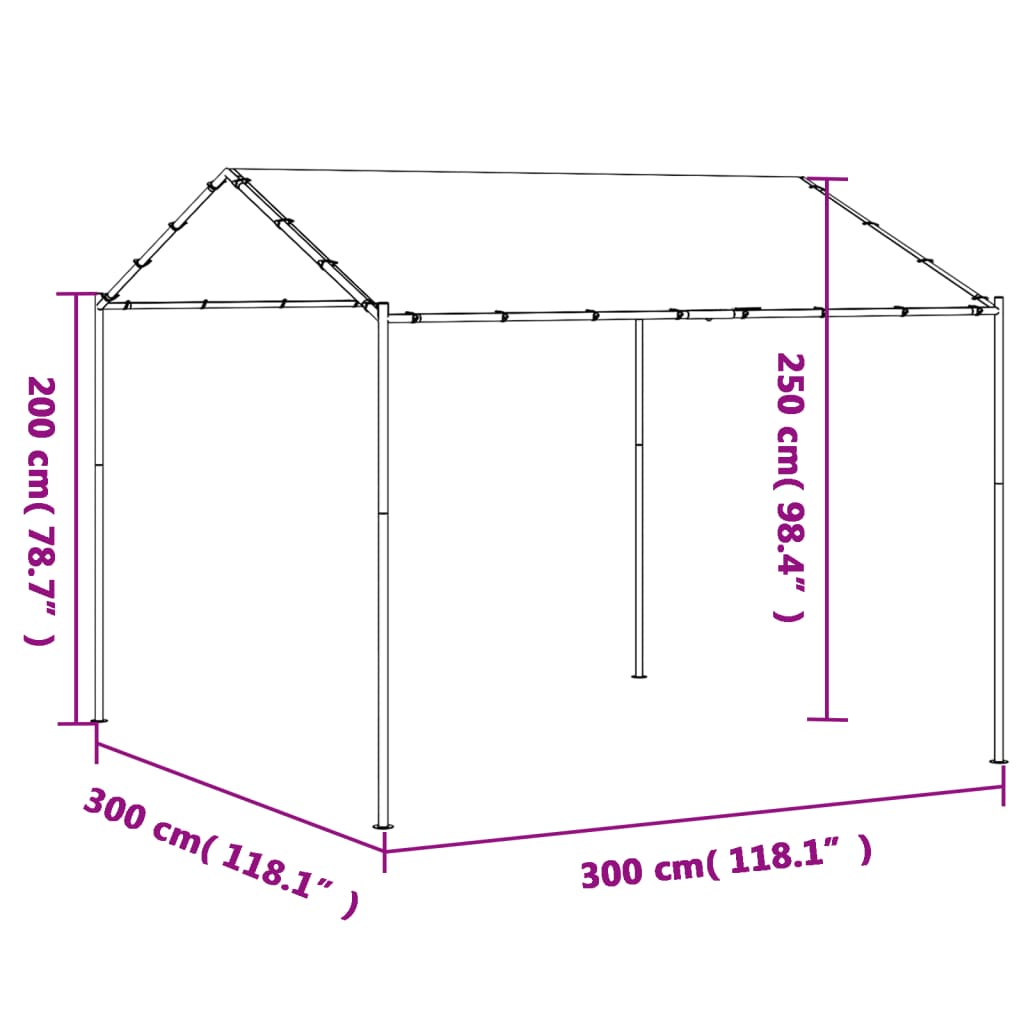 Gartenpavillon Beige 3x3 m Stahl und Stoff - Pazzar.ch