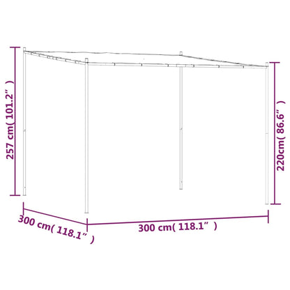 Pavillon Weiß 3x3 m 180 g/m² Stoff und Stahl - Pazzar.ch