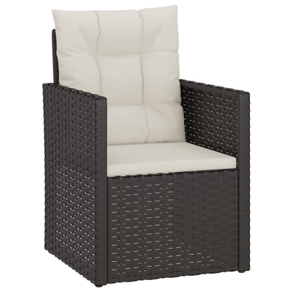 Gartensessel mit Kissen Schwarz Poly Rattan - Pazzar.ch