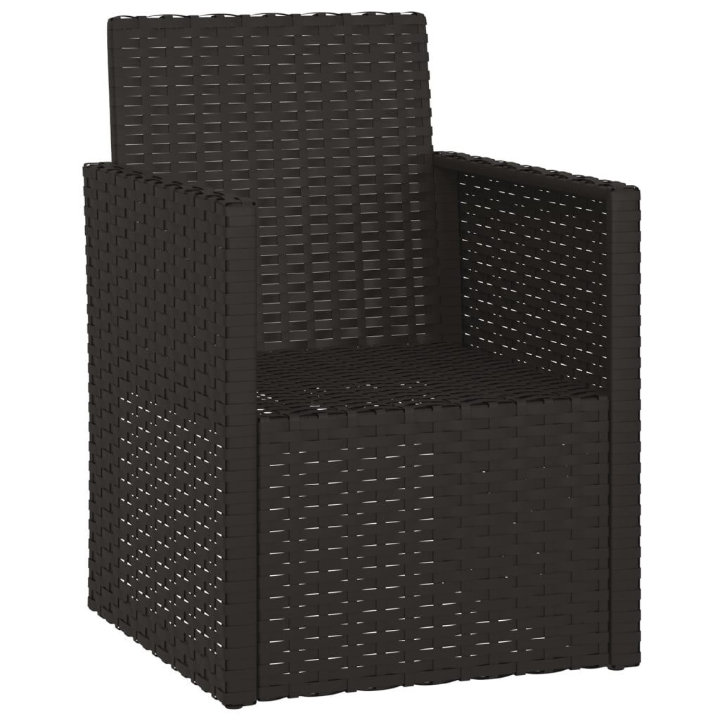 Gartensessel mit Kissen Schwarz Poly Rattan - Pazzar.ch