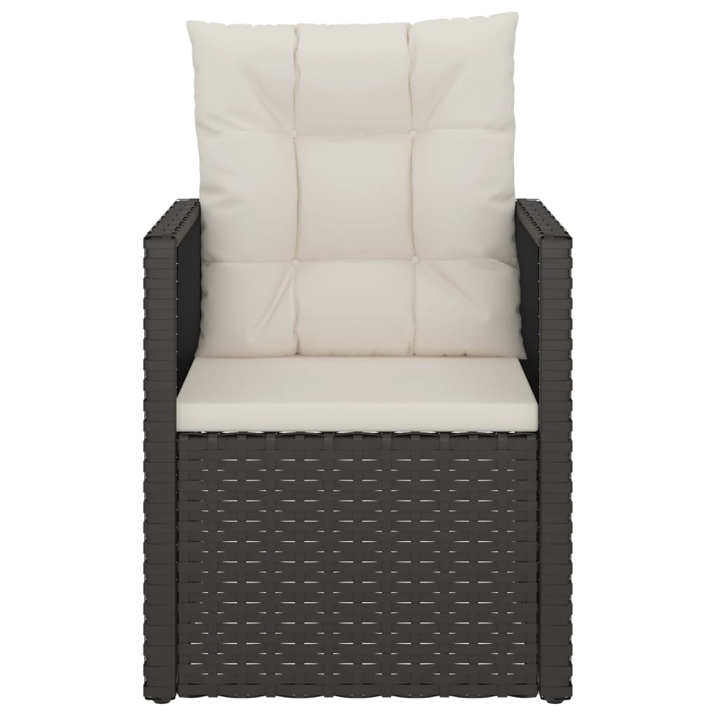 Gartensessel mit Kissen Schwarz Poly Rattan - Pazzar.ch