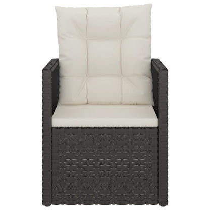 Gartensessel mit Kissen Schwarz Poly Rattan - Pazzar.ch