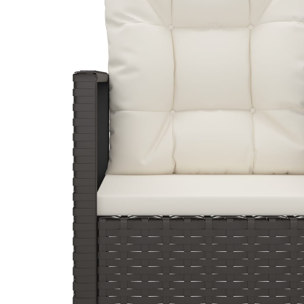 Gartensessel mit Kissen Schwarz Poly Rattan - Pazzar.ch