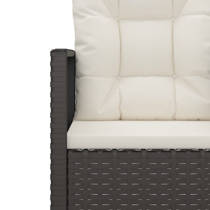 Gartensessel mit Kissen Schwarz Poly Rattan - Pazzar.ch