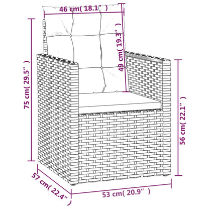 Gartensessel mit Kissen Schwarz Poly Rattan - Pazzar.ch
