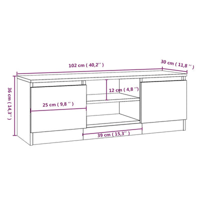 TV-Schrank mit Tür Schwarz 102x30x36 cm - Pazzar.ch