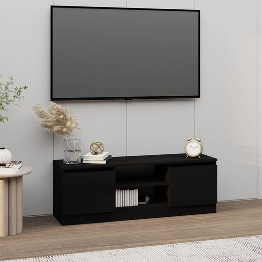 TV-Schrank mit Tür Schwarz 102x30x36 cm - Pazzar.ch