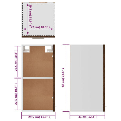 Hängeschrank Braun Eichen-Optik 29,5x31x60 cm Holzwerkstoff - Pazzar.ch
