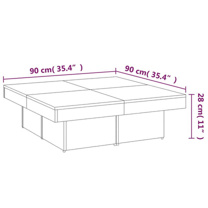 Couchtisch Grau Sonoma 90x90x28 cm Holzwerkstoff - Pazzar.ch