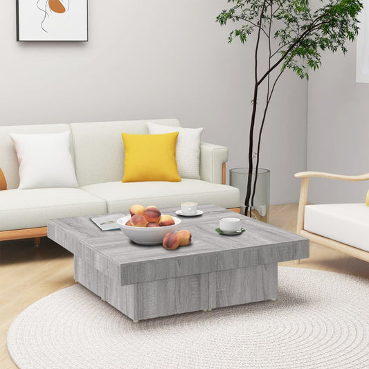 Couchtisch Grau Sonoma 90x90x28 cm Holzwerkstoff - Pazzar.ch