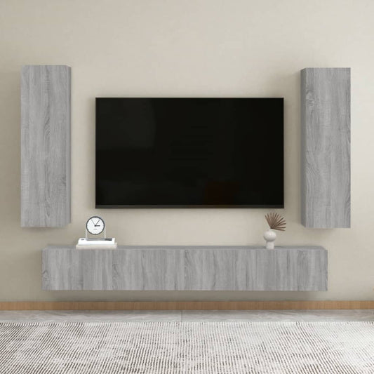 TV-Wandschränke 2 Stk. Grau Sonoma 30,5x30x110 cm - Pazzar.ch
