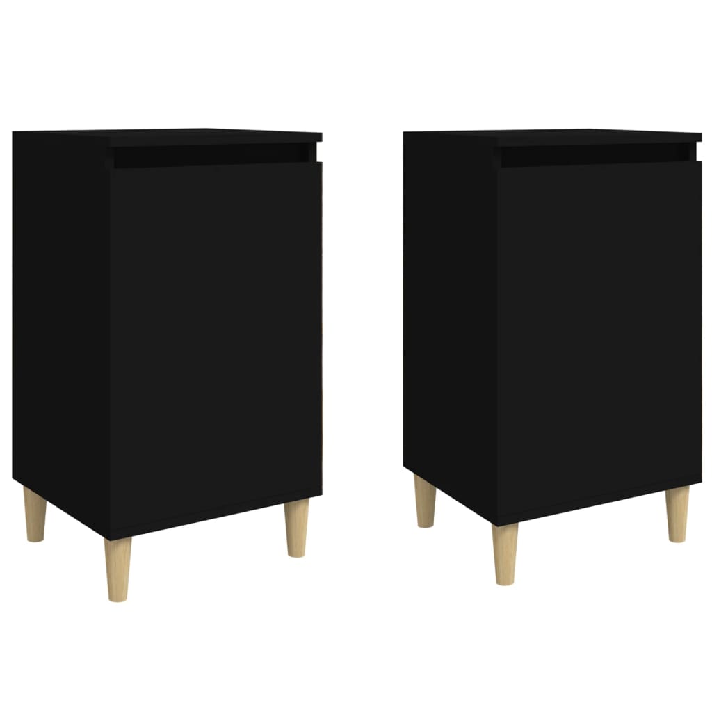 Nachttische 2 Stk. Schwarz 40x35x70 cm Holzwerkstoff - Pazzar.ch