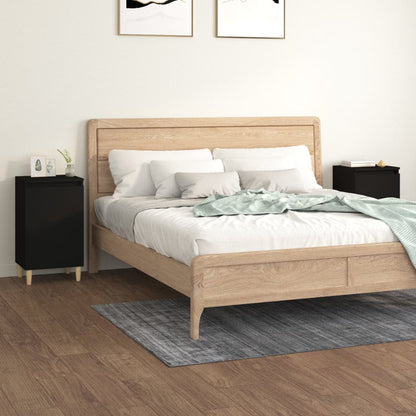 Nachttische 2 Stk. Schwarz 40x35x70 cm Holzwerkstoff - Pazzar.ch
