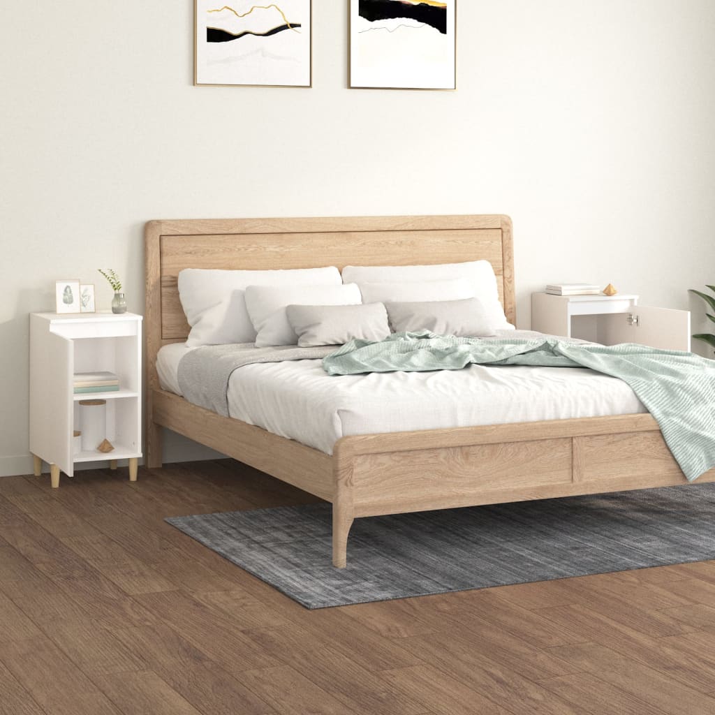 Nachttische 2 Stk. Hochglanz-Weiß 40x35x70 cm Holzwerkstoff - Pazzar.ch