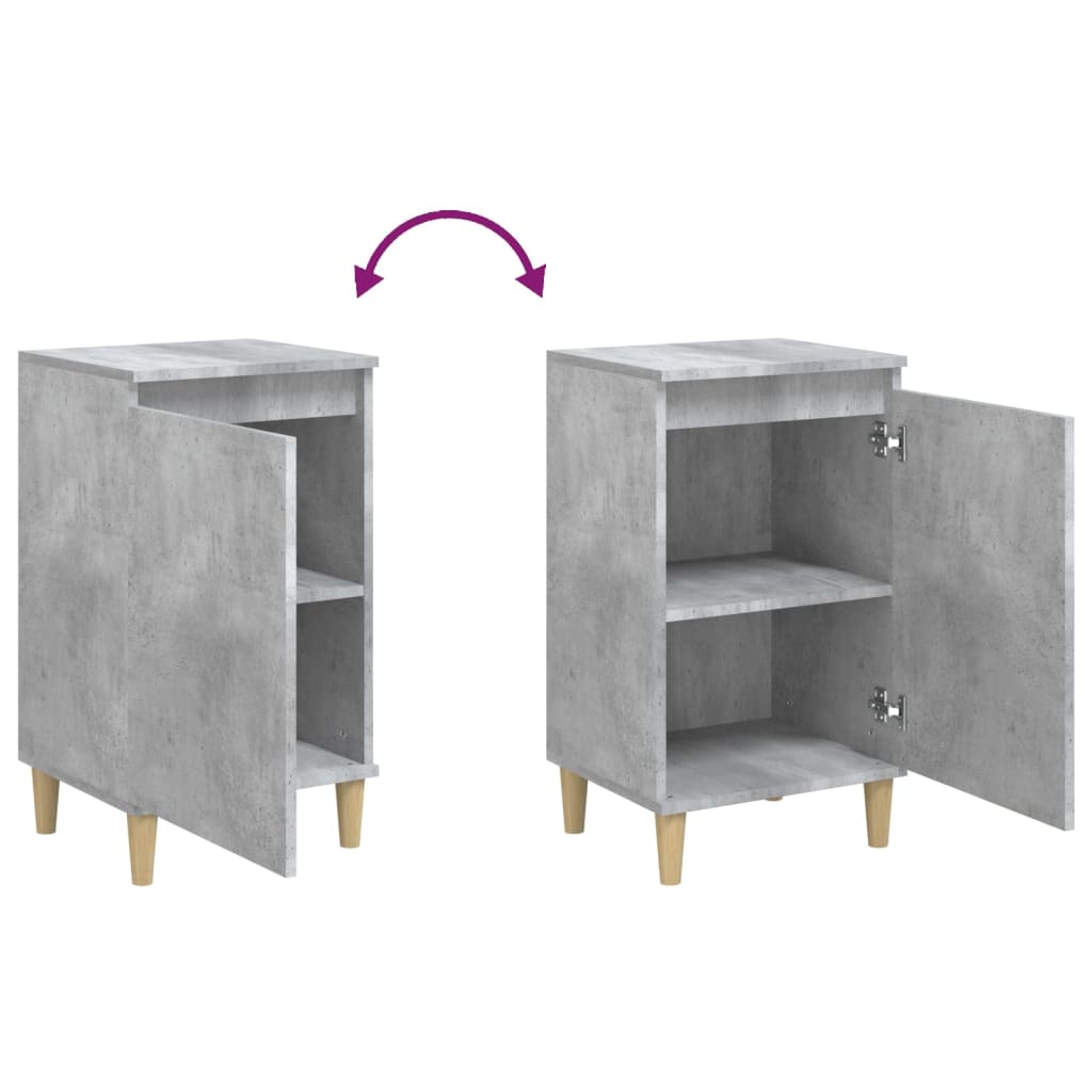 Nachttische 2 Stk. Betongrau 40x35x70 cm Holzwerkstoff - Pazzar.ch
