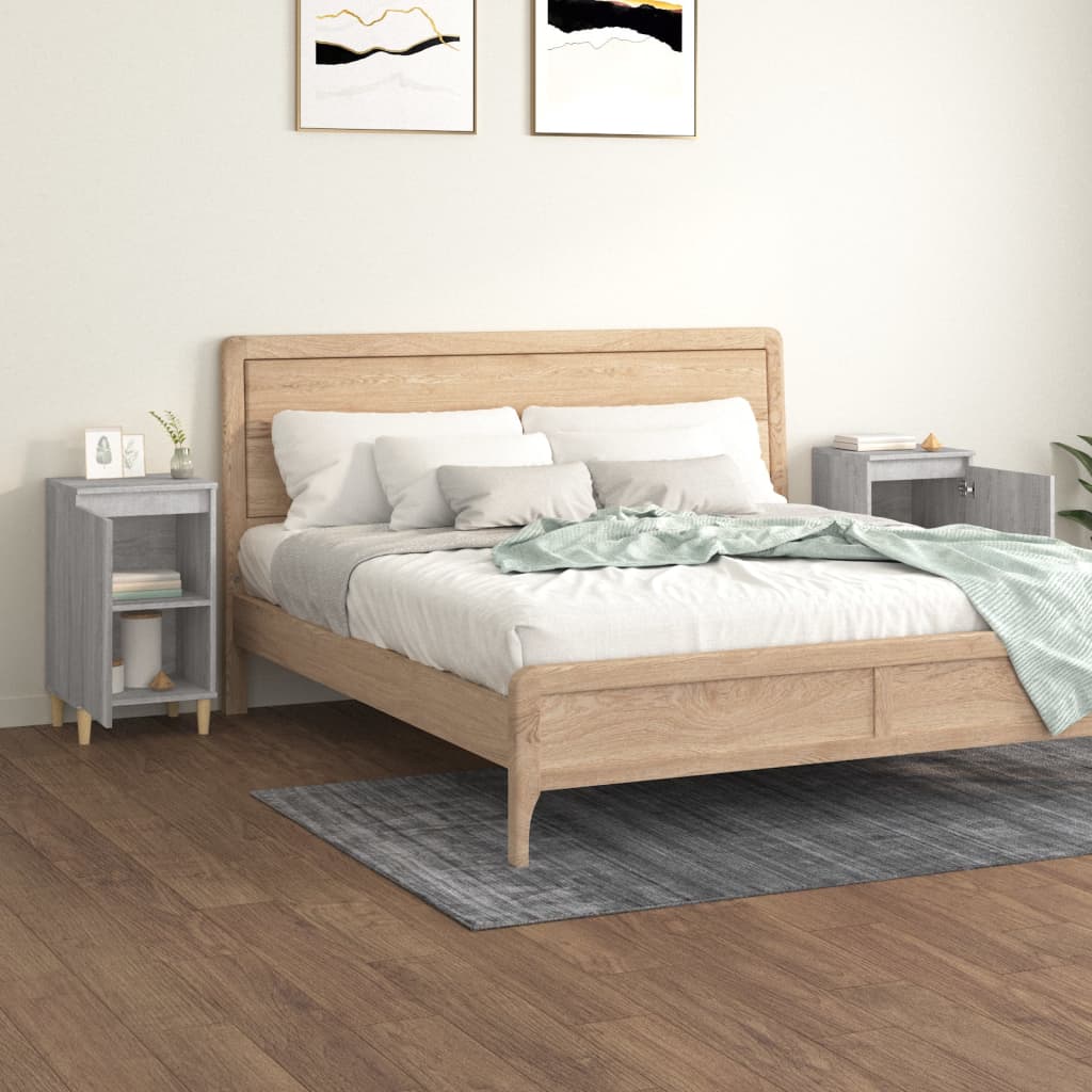 Nachttische 2 Stk. Grau Sonoma 40x35x70 cm Holzwerkstoff - Pazzar.ch