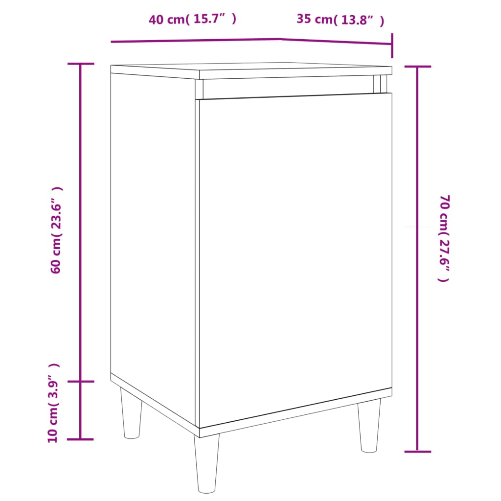 Nachttische 2 Stk. Grau Sonoma 40x35x70 cm Holzwerkstoff - Pazzar.ch