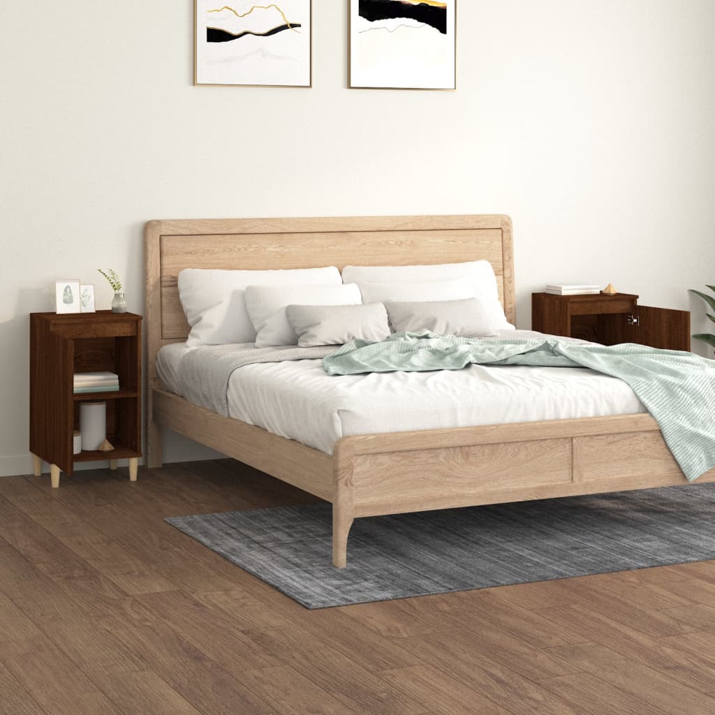 Nachttische 2 Stk. Braun Eichen-Optik 40x35x70 cm Holzwerkstoff - Pazzar.ch