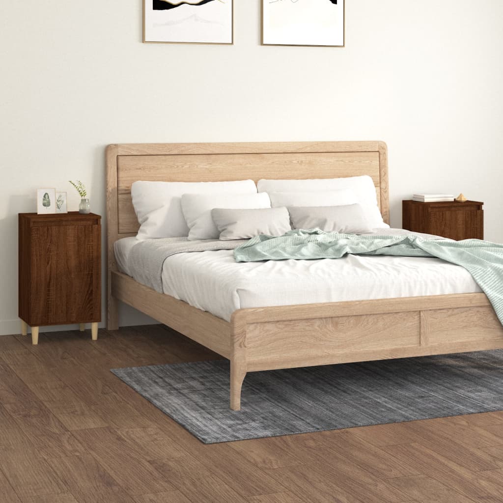 Nachttische 2 Stk. Braun Eichen-Optik 40x35x70 cm Holzwerkstoff - Pazzar.ch