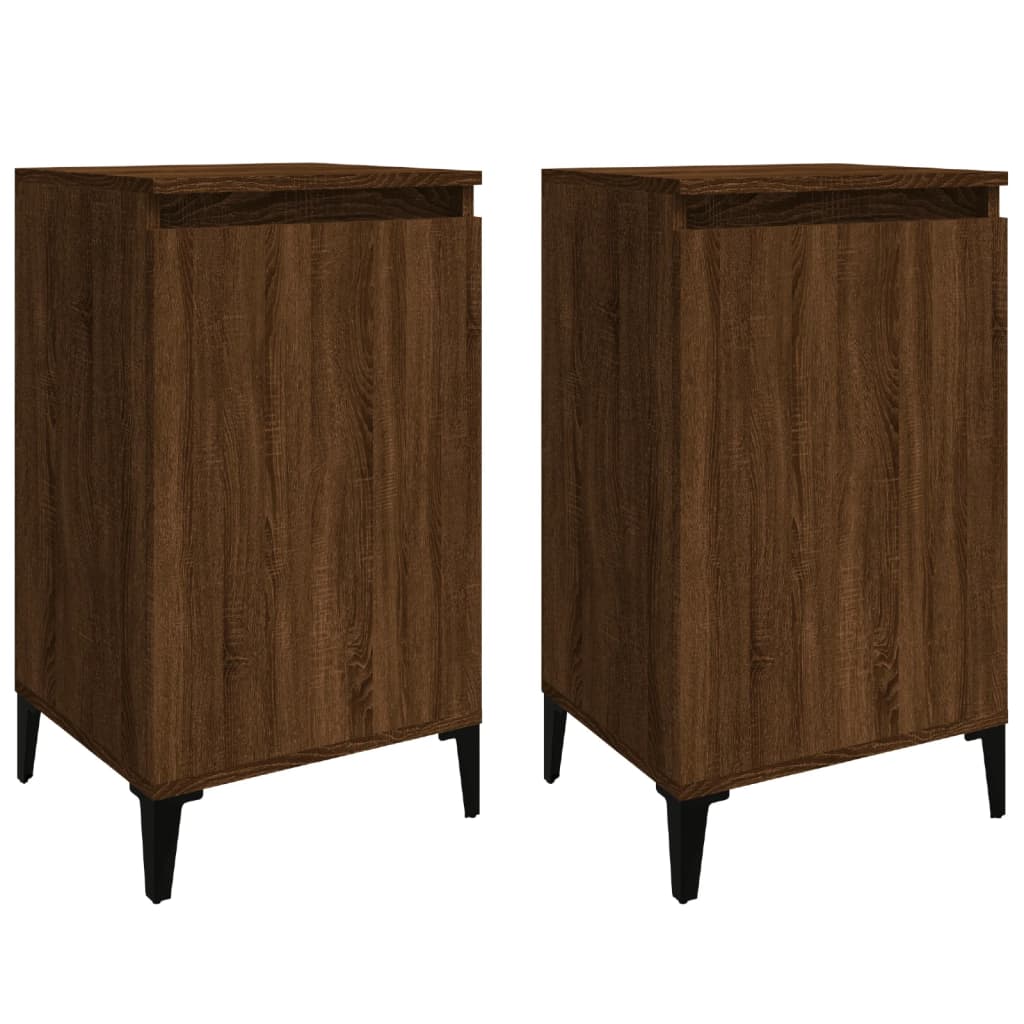 Nachttische 2 Stk. Braun Eichen-Optik 40x35x70 cm Holzwerkstoff - Pazzar.ch