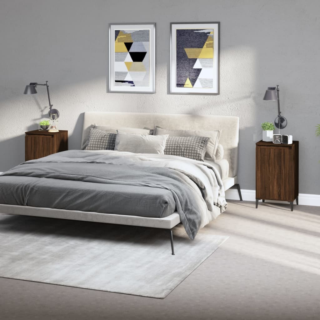 Nachttische 2 Stk. Braun Eichen-Optik 40x35x70 cm Holzwerkstoff - Pazzar.ch