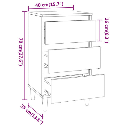 Nachttisch Braun Eichen-Optik 40x35x70 cm Holzwerkstoff - Pazzar.ch