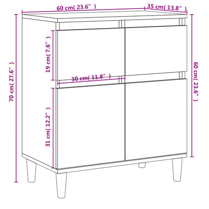 Sideboard Betongrau 60x35x70 cm Holzwerkstoff - Pazzar.ch