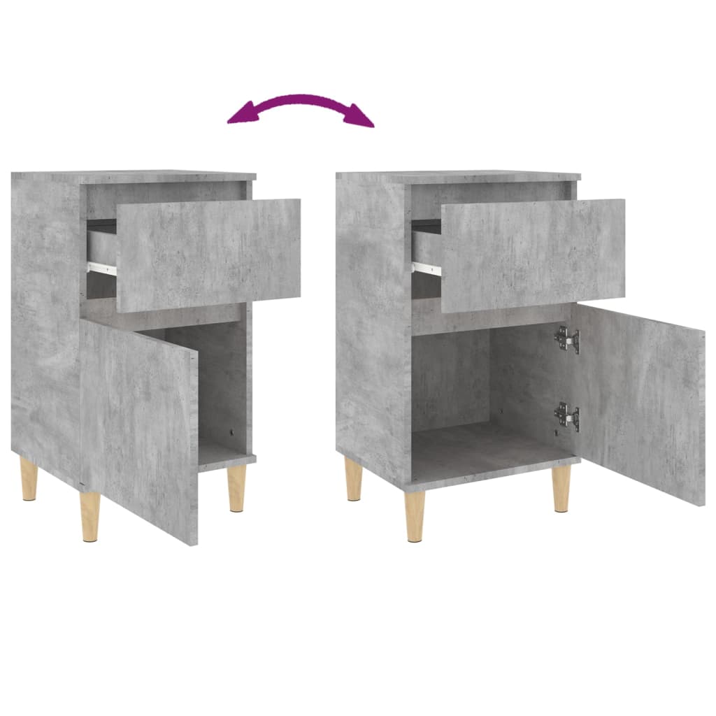 Nachttische 2 Stk. Betongrau 40x35x70 cm - Pazzar.ch