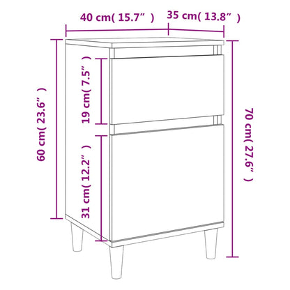 Nachttische 2 Stk. Betongrau 40x35x70 cm - Pazzar.ch