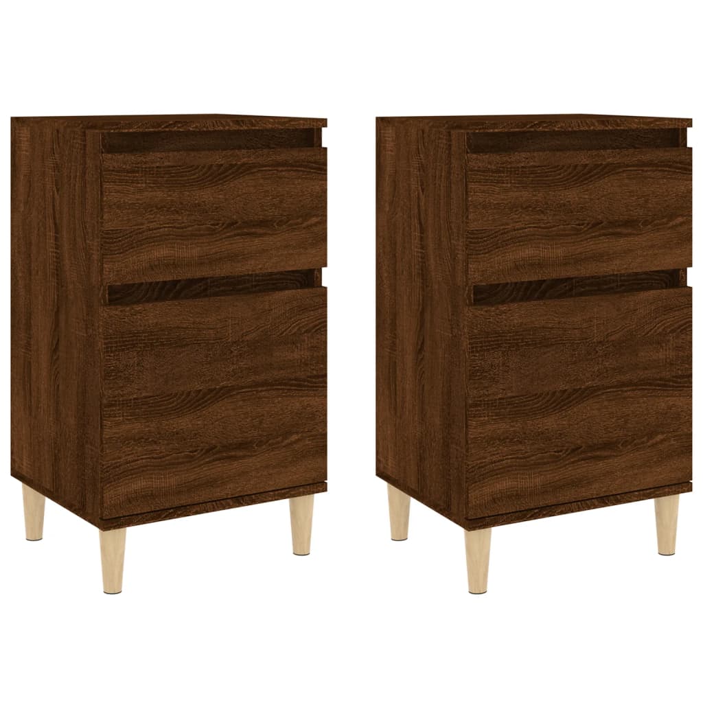 Nachttische 2 Stk. Braun Eichen-Optik 40x35x70 cm - Pazzar.ch