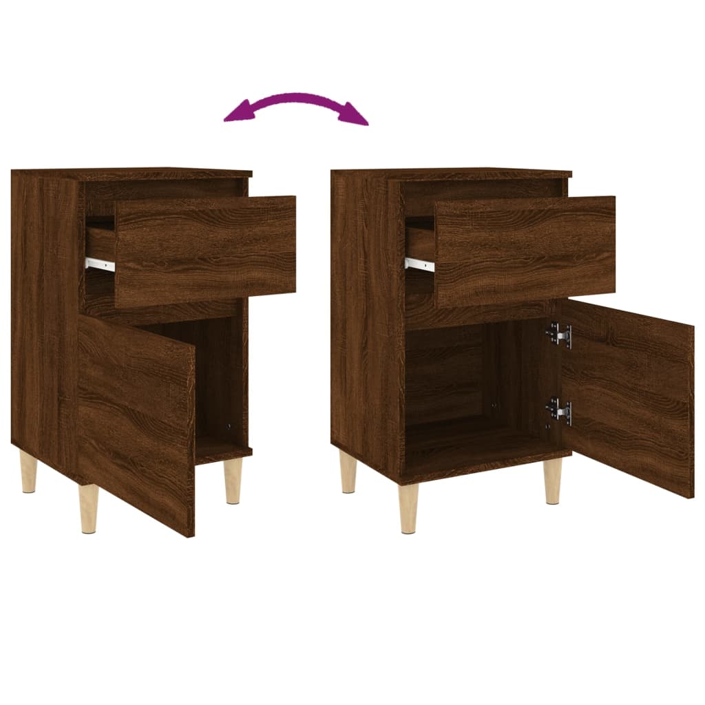 Nachttische 2 Stk. Braun Eichen-Optik 40x35x70 cm - Pazzar.ch