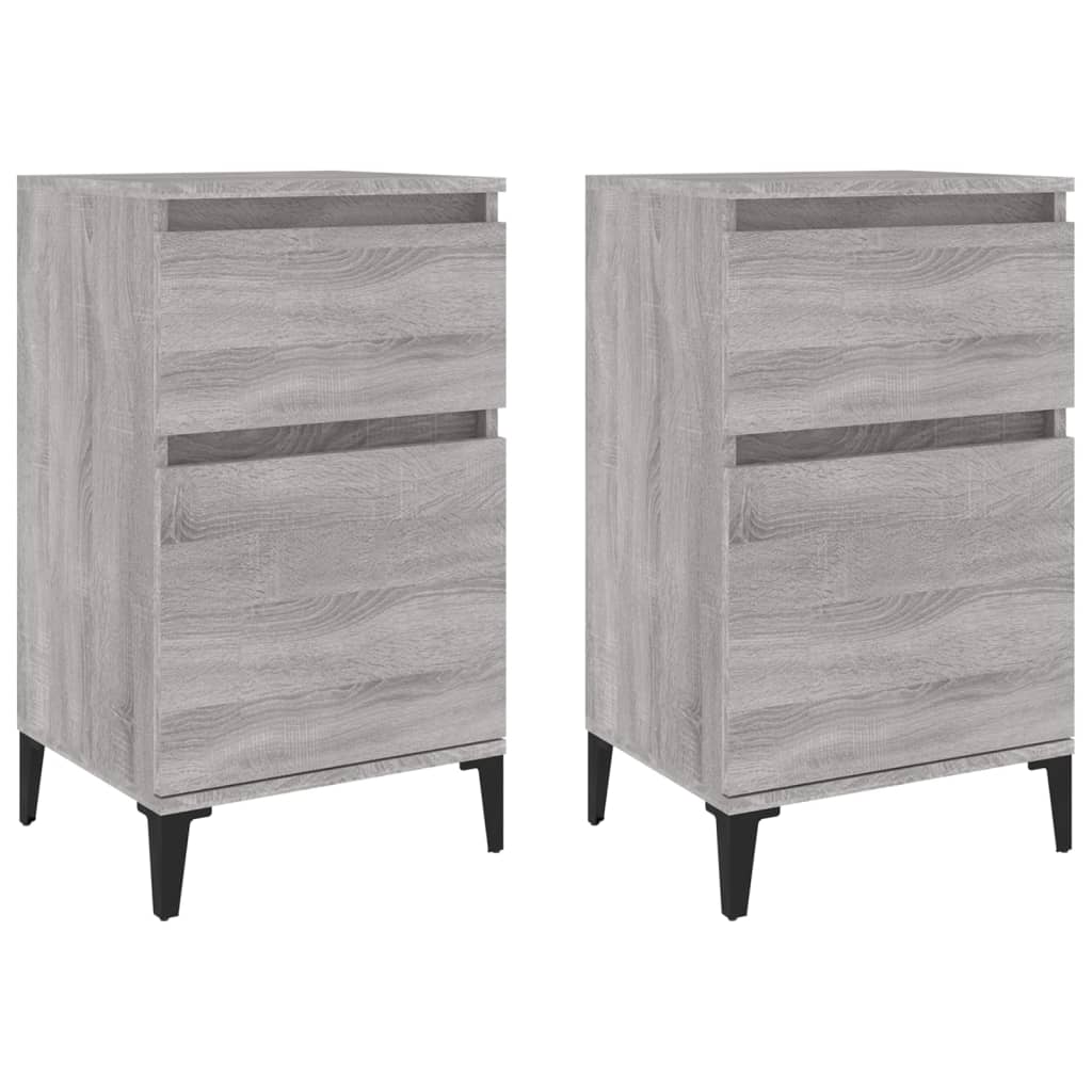 Nachttische 2 Stk. Grau Sonoma 40x35x70 cm - Pazzar.ch
