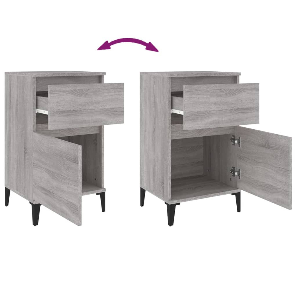 Nachttische 2 Stk. Grau Sonoma 40x35x70 cm - Pazzar.ch